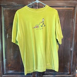 Life Is Good lawnmowing T-shirt